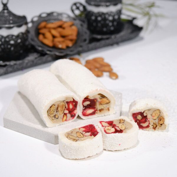 0000185_hindistan-cevizi-marmelatli-badem-kremali-sarma Hindistan Cevizi Marmelatlı Badem Kremalı Sarma Lokum